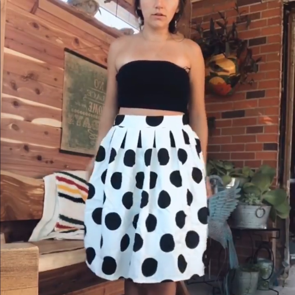 Polka Dot High waisted A line skirt!